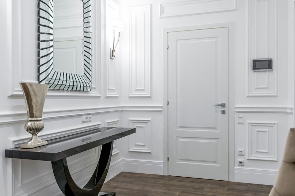 Elegant white interior doors installed in a modern home